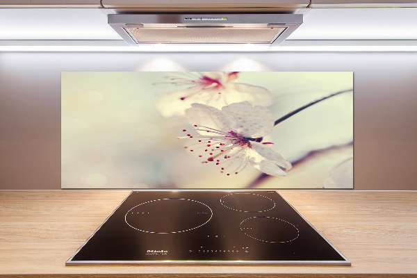 Pannello retrocucina con motivo a fiori di ciliegio