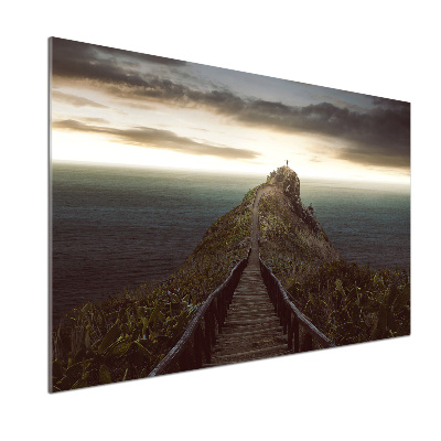 Rivestimento parete cucina con motivo «Sentiero sulla roccia»