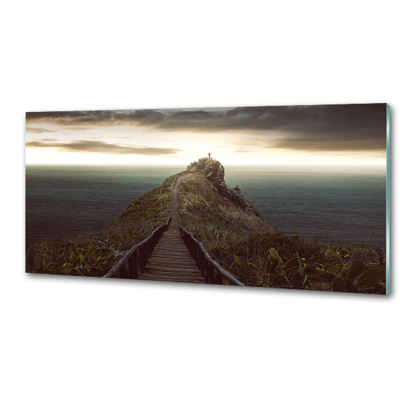 Rivestimento parete cucina con motivo «Sentiero sulla roccia»