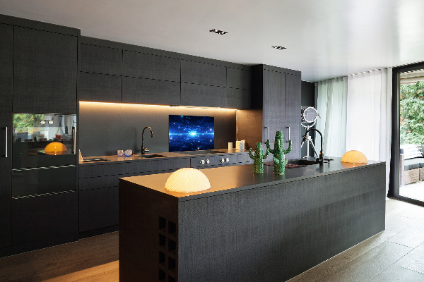 Rivestimento parete cucina con motivo tridimensionale