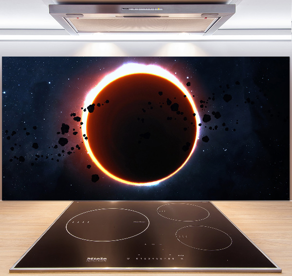 Rivestimento parete cucina con motivo «Eclissi solare»