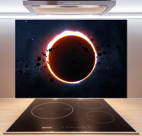 Rivestimento parete cucina con motivo «Eclissi solare»