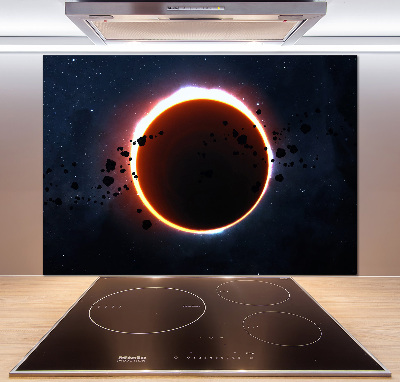 Rivestimento parete cucina con motivo «Eclissi solare»