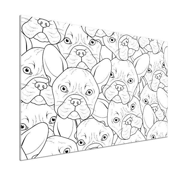 Rivestimento parete cucina con motivo Bulldog francese