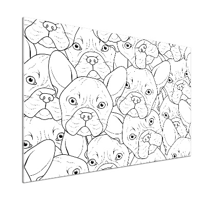 Rivestimento parete cucina con motivo Bulldog francese