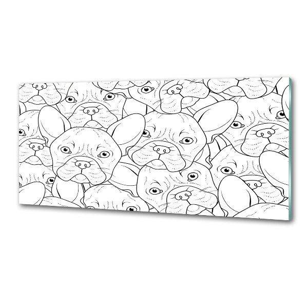 Rivestimento parete cucina con motivo Bulldog francese