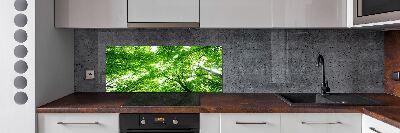 Rivestimento parete cucina con motivo Foresta verde