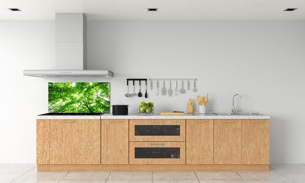 Rivestimento parete cucina con motivo Foresta verde