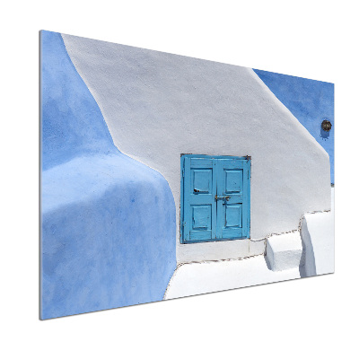 Pannello retrocucina con motivo di Santorini, Grecia