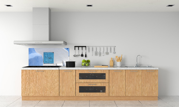 Pannello retrocucina con motivo di Santorini, Grecia