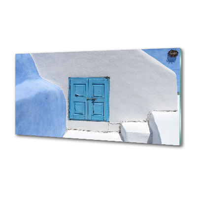 Pannello retrocucina con motivo di Santorini, Grecia