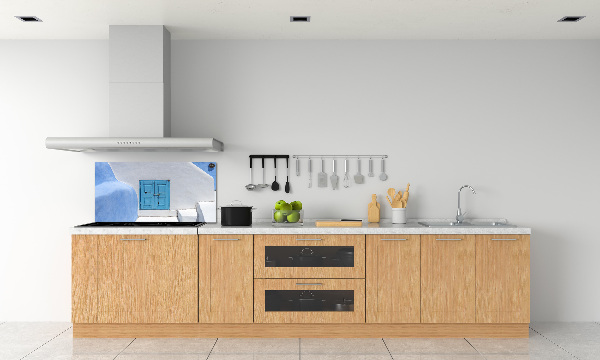 Pannello retrocucina con motivo di Santorini, Grecia