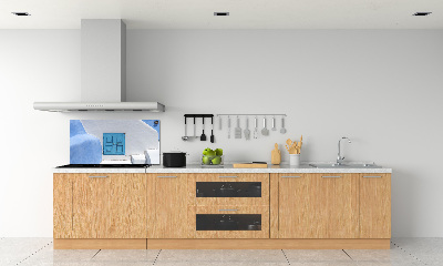 Pannello retrocucina con motivo di Santorini, Grecia