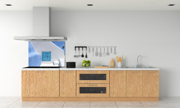 Pannello retrocucina con motivo di Santorini, Grecia