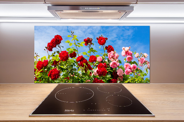 Pannello retrocucina con motivo di rose selvatiche