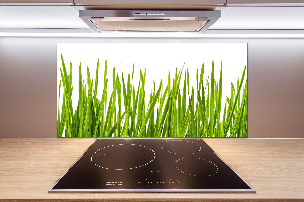 Rivestimento parete cucina con motivo a erba