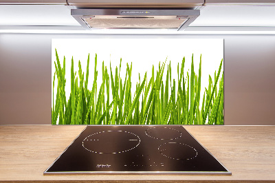 Rivestimento parete cucina con motivo a erba