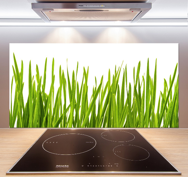 Rivestimento parete cucina con motivo a erba