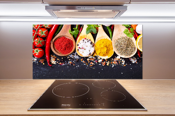 Pannello paraschizzi cucina con decorazione a tema miscela di spezie