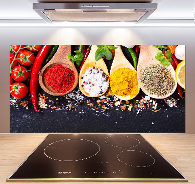 Pannello paraschizzi cucina con decorazione a tema miscela di spezie
