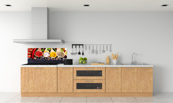 Pannello paraschizzi cucina con decorazione a tema miscela di spezie
