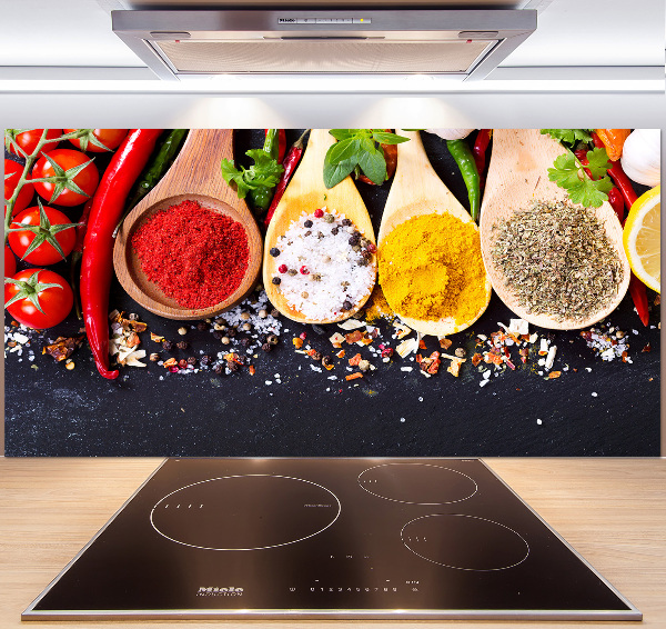 Pannello paraschizzi cucina con decorazione a tema miscela di spezie