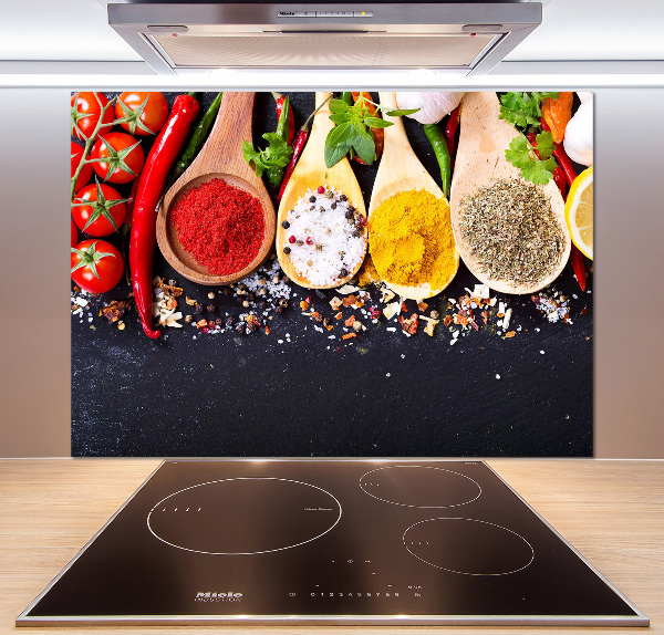 Pannello paraschizzi cucina con decorazione a tema miscela di spezie