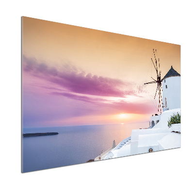 Pannello retrocucina con motivo Santorini, Grecia