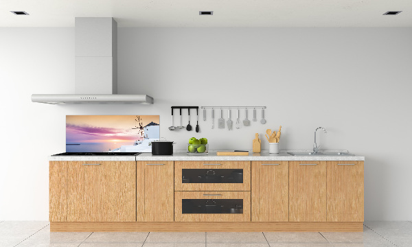 Pannello retrocucina con motivo Santorini, Grecia