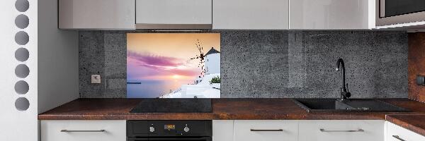 Pannello retrocucina con motivo Santorini, Grecia