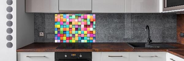 Rivestimento parete cucina con quadrati colorati