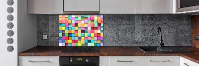 Rivestimento parete cucina con quadrati colorati