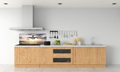 Pannello retrocucina con stampa raffigurante un aereo sopra il mare