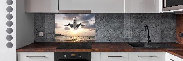 Pannello retrocucina con stampa raffigurante un aereo sopra il mare