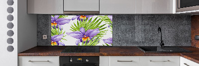 Rivestimento parete cucina con motivo orchidea