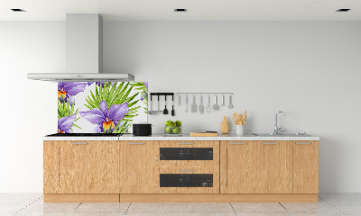 Rivestimento parete cucina con motivo orchidea