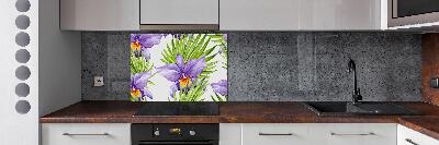 Rivestimento parete cucina con motivo orchidea