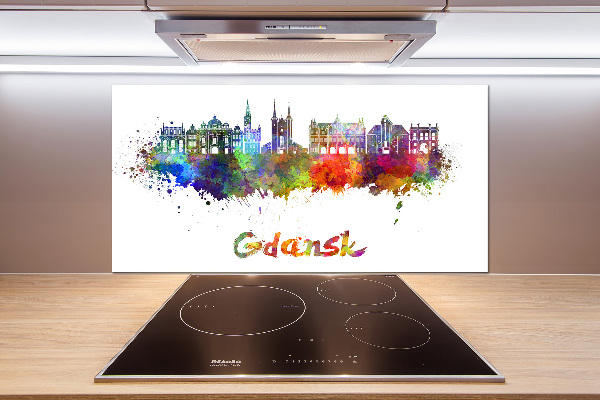 Pannello retrocucina con motivo Danzica colorata
