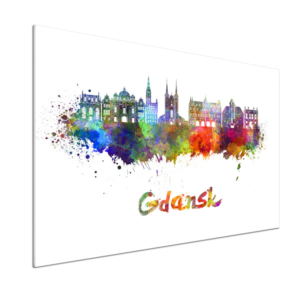 Pannello retrocucina con motivo Danzica colorata