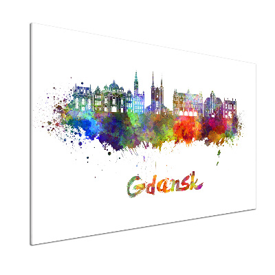 Pannello retrocucina con motivo Danzica colorata