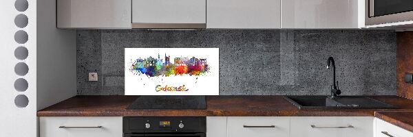 Pannello retrocucina con motivo Danzica colorata