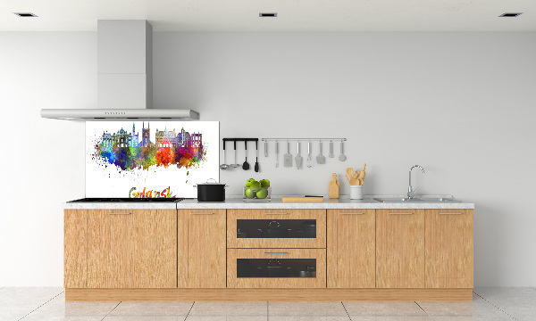 Pannello retrocucina con motivo Danzica colorata