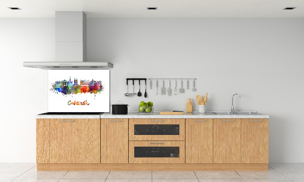 Pannello retrocucina con motivo Danzica colorata