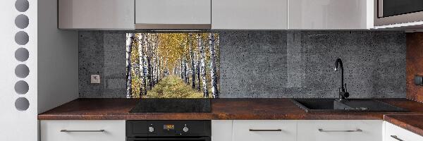 Pannello retrocucina con motivo Betulle in autunno