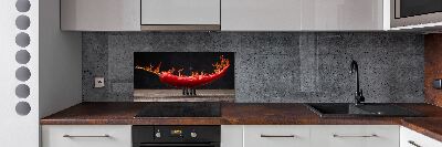 Pannello retrocucina con motivo peperoncino