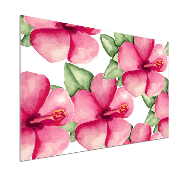 Pannello paraschizzi cucina con stampa a fiori tropicali