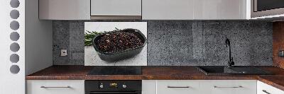 Rivestimento parete cucina con motivo a riso selvatico