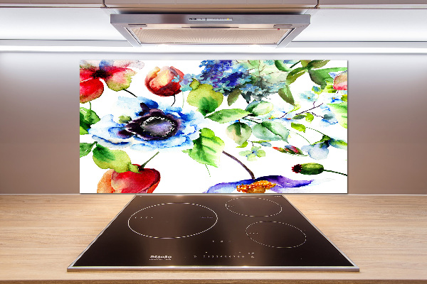 Pannello paraschizzi cucina con motivo di fiori primaverili