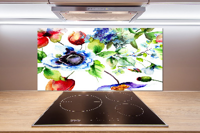 Pannello paraschizzi cucina con motivo di fiori primaverili