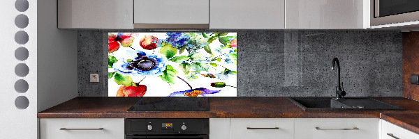 Pannello paraschizzi cucina con motivo di fiori primaverili